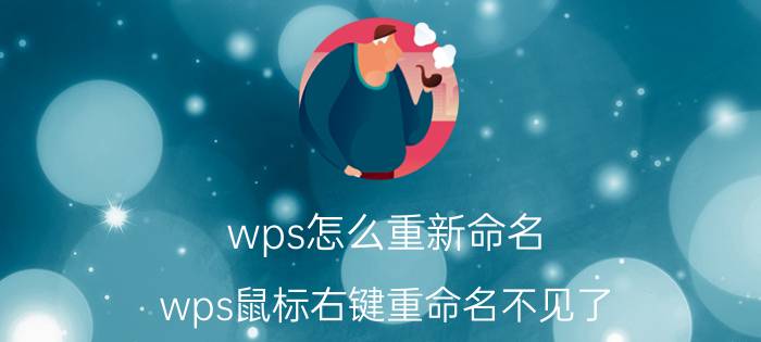 wps怎么重新命名 wps鼠标右键重命名不见了？